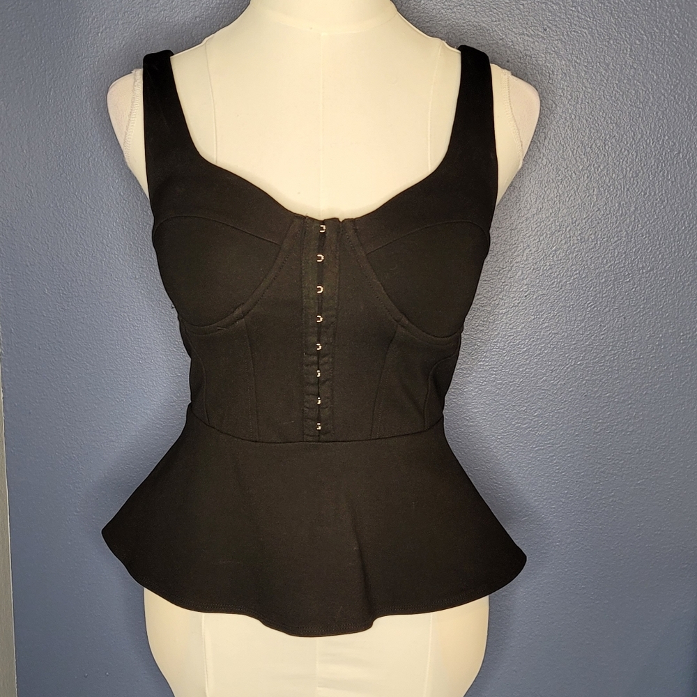Bebe Black Peplum Tank